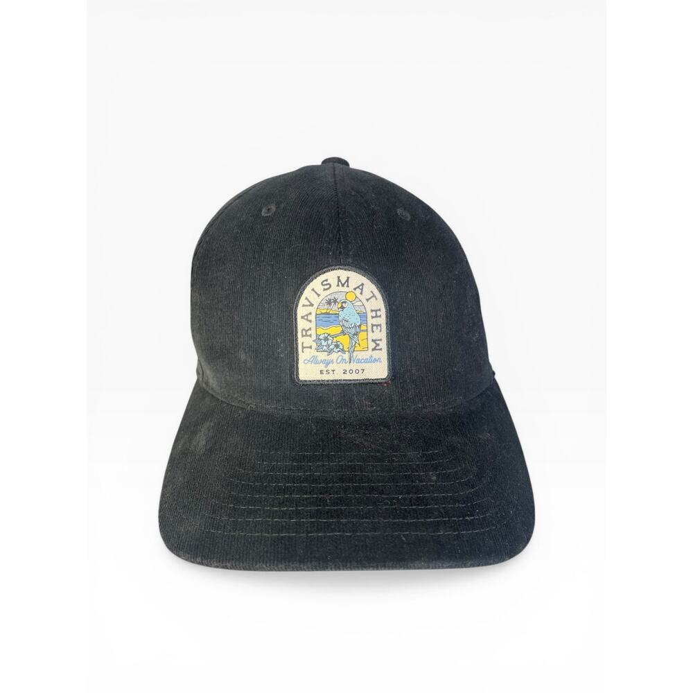 Travis Mathew Men’s Black Corduroy Always On Vacation SnapBack Hat